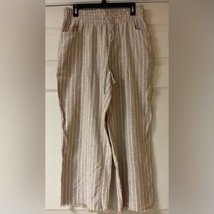 Cato Beige Striped Straight Leg Pants